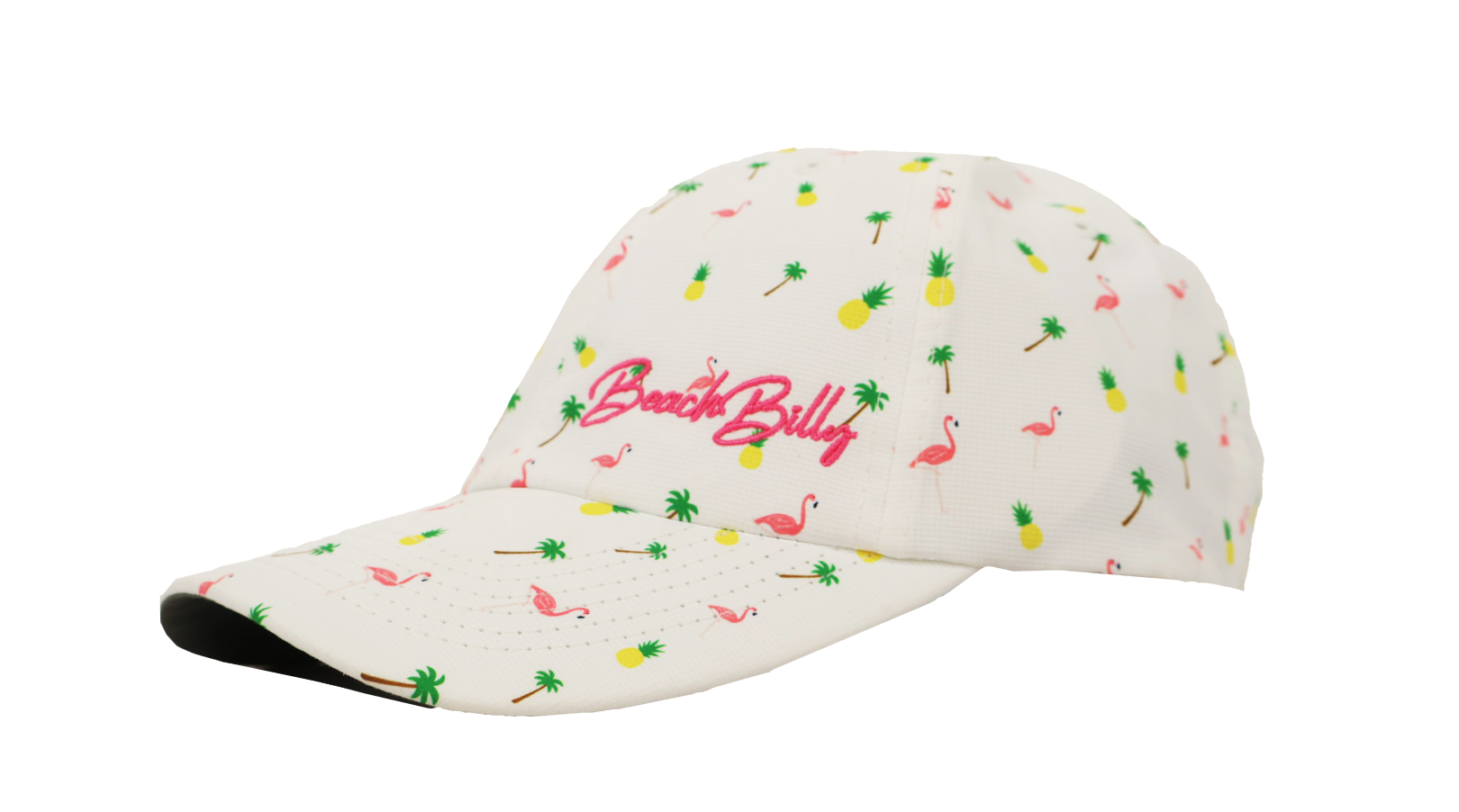 Beachbilly Small Script Logo - White Tropical Hat