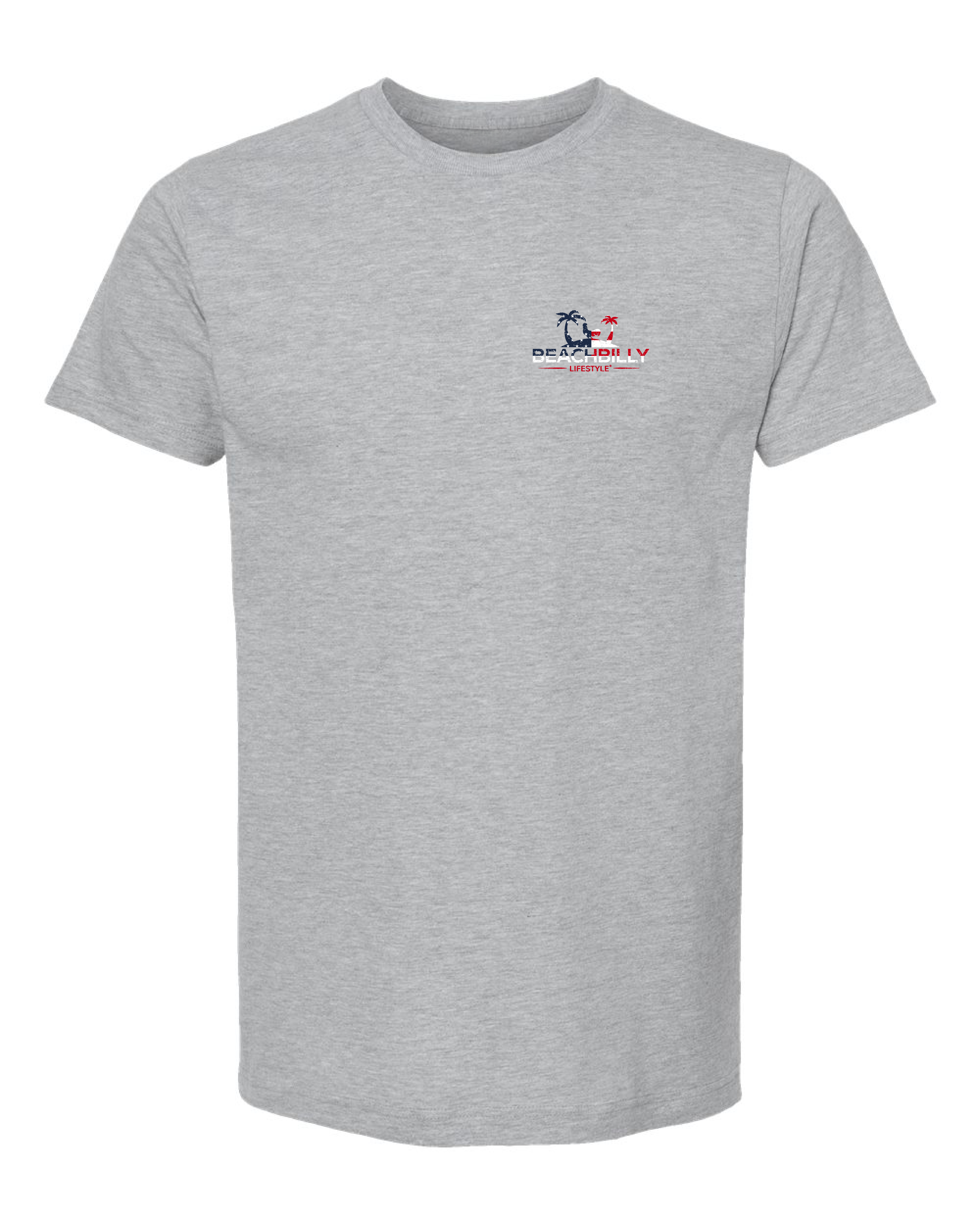 Beachbilly American Flag Rooster - Heather Grey