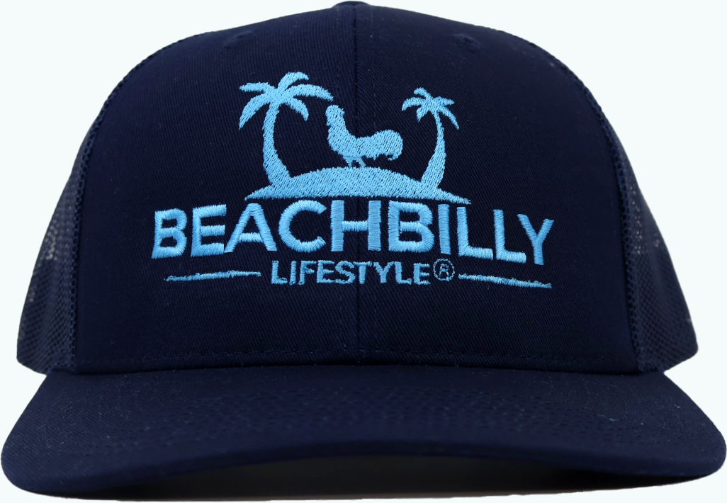 Beachbilly Lifestyle Bright Blue Logo - Navy Hat