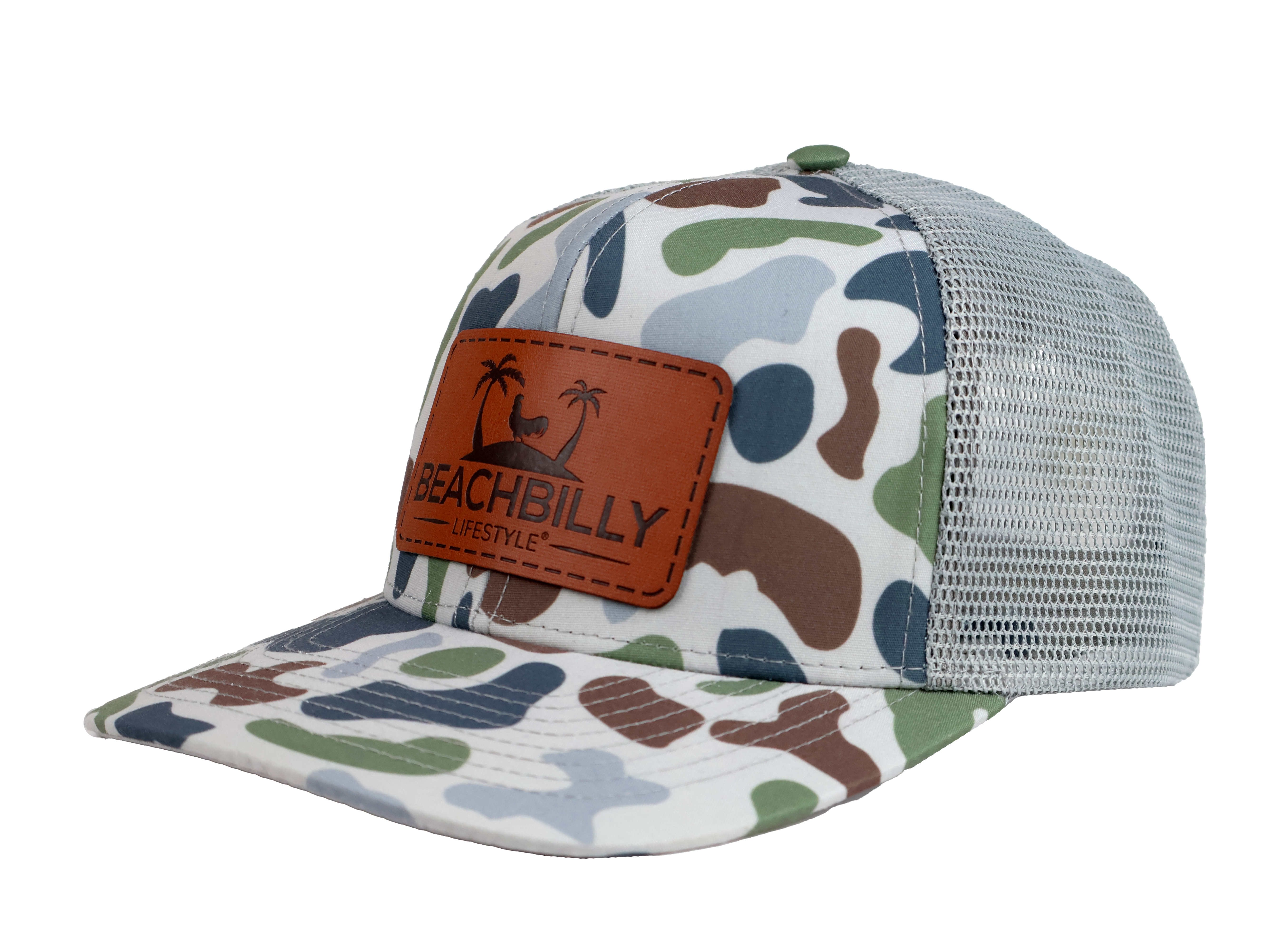 Beachbilly Leather Patch - Brackish and Smoke Hat