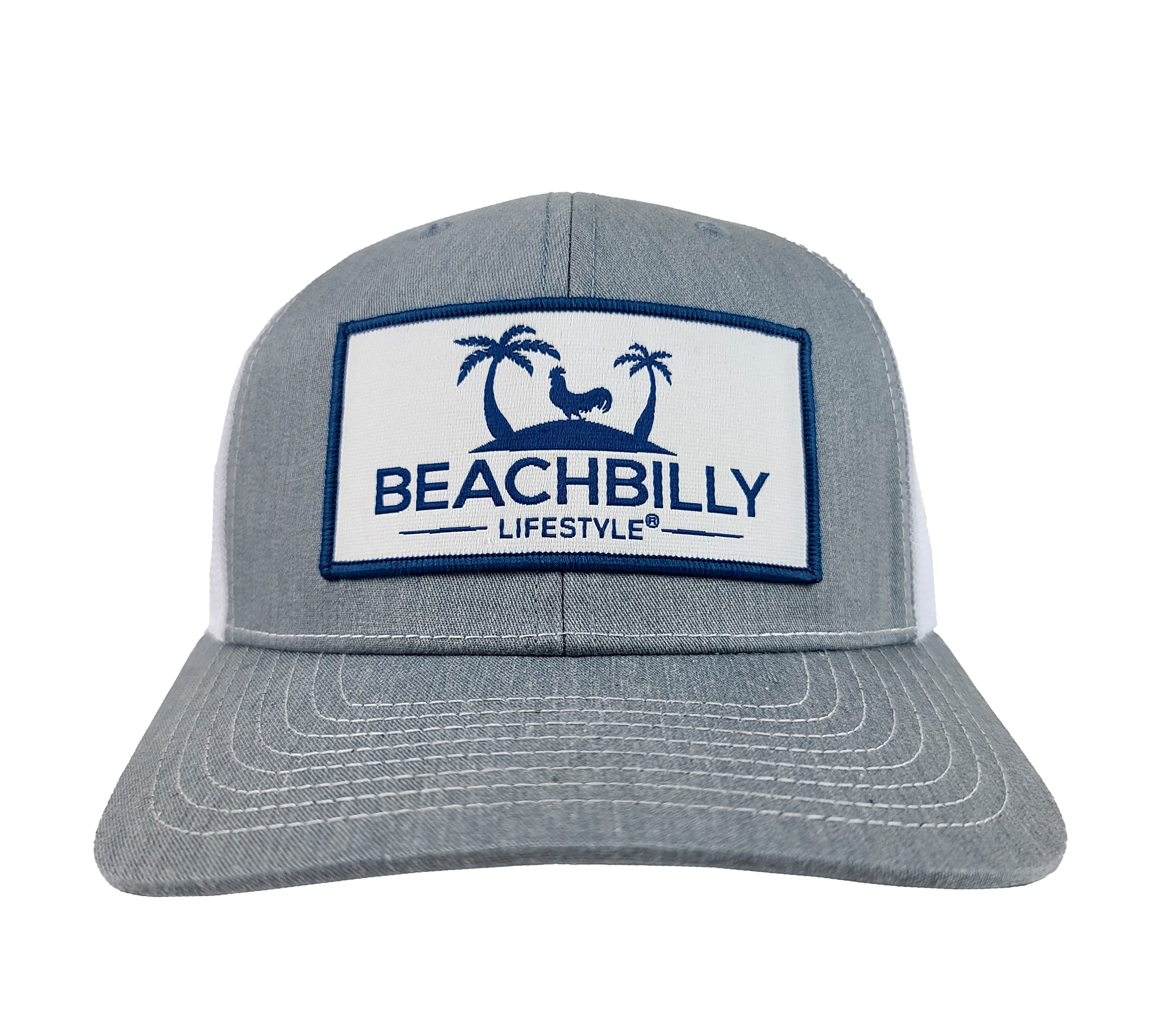 Beachbilly White Patch - Gray/White Hat