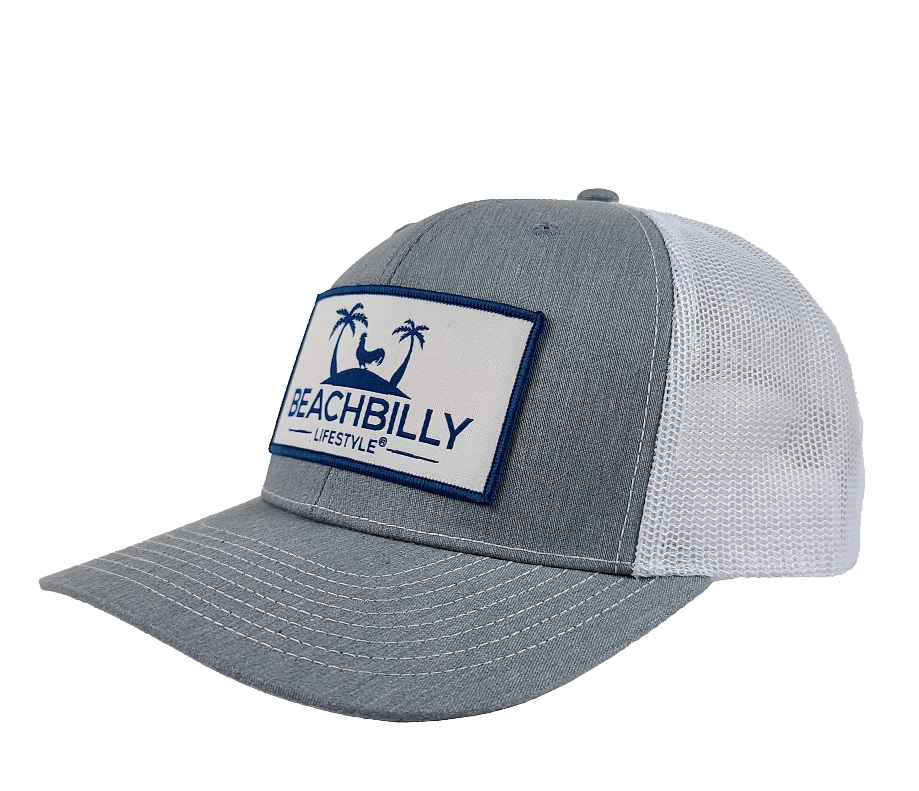 Beachbilly White Patch - Gray/White Hat