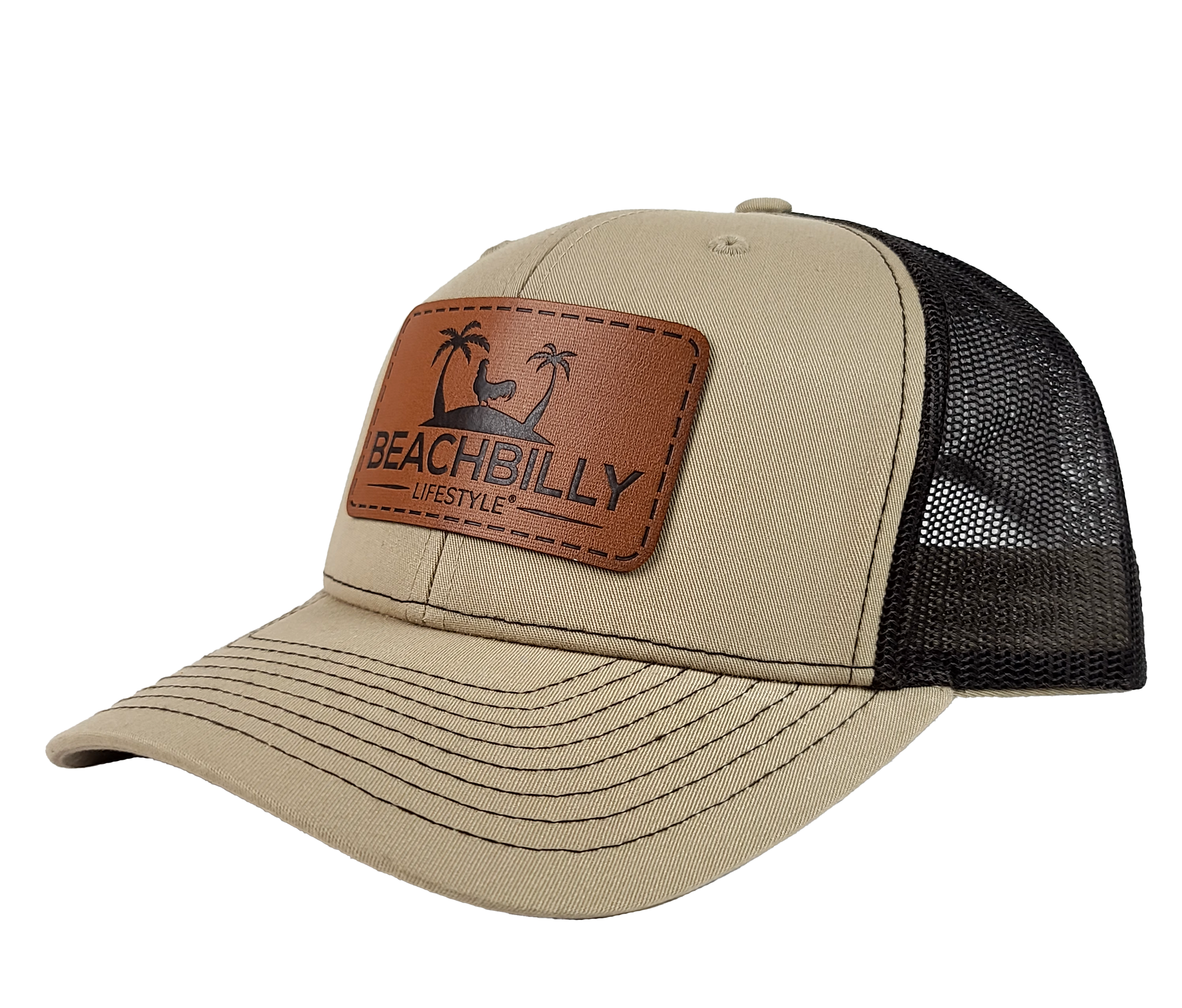 Beachbilly Leather Patch - Khaki/Coffee Hat