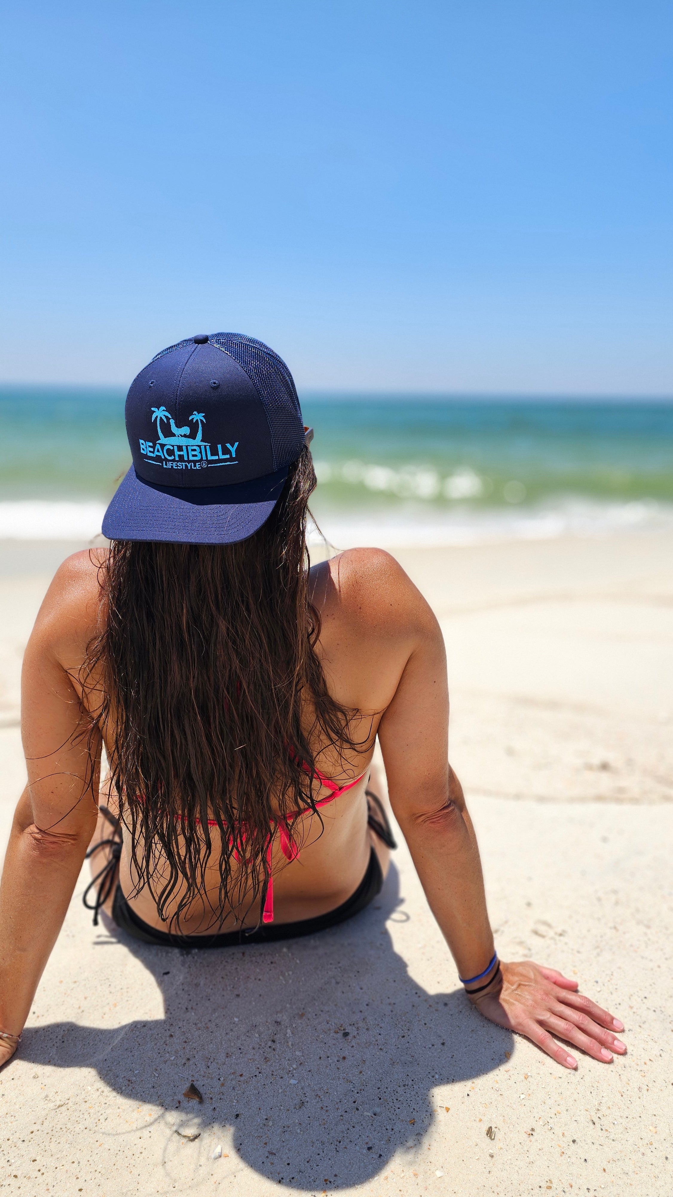 Beachbilly Lifestyle Bright Blue Logo - Navy Hat