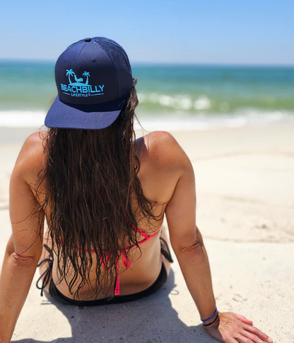 Beachbilly Lifestyle Bright Blue Logo - Navy Hat