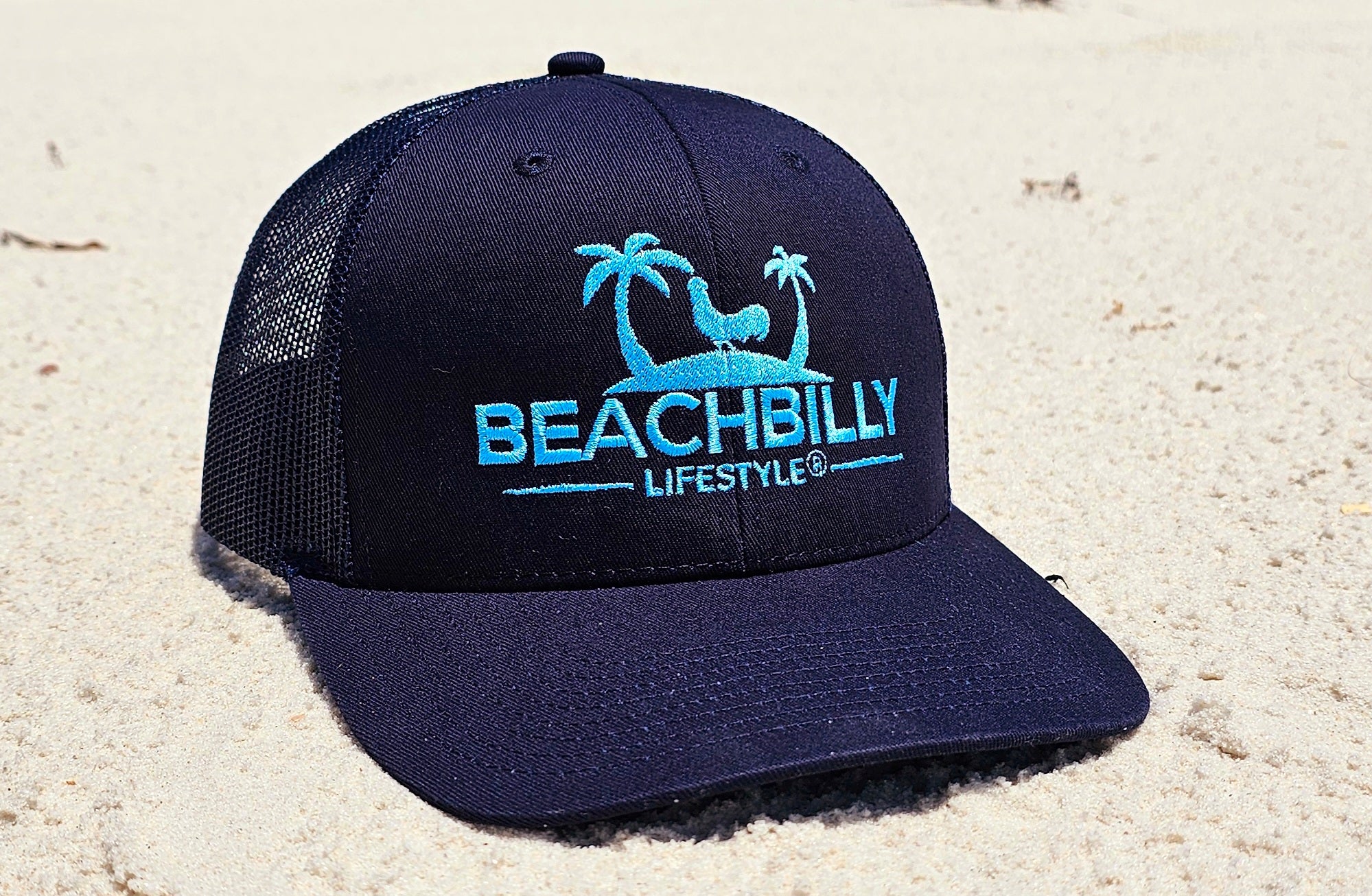 Beachbilly Lifestyle Bright Blue Logo - Navy Hat