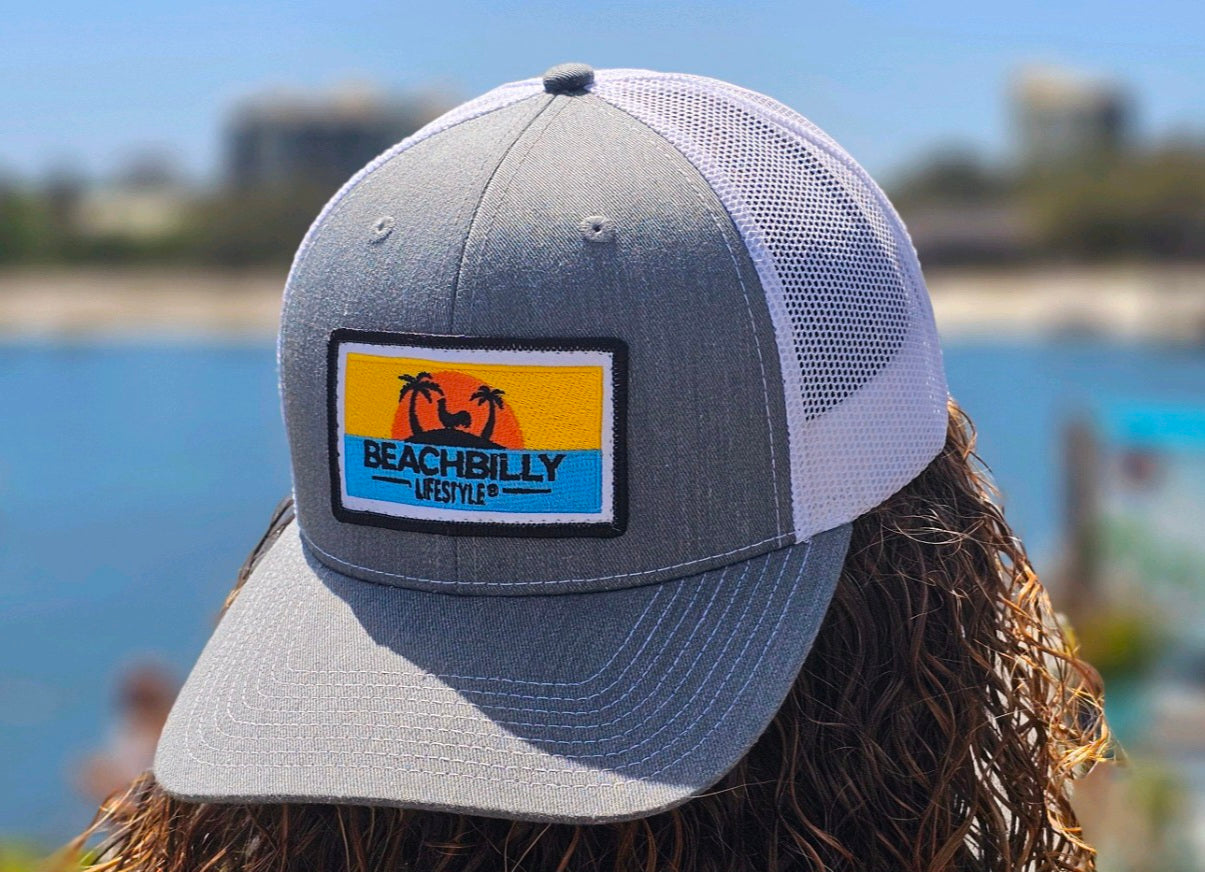 Beachbilly Sunset Patch - Light Grey Hat