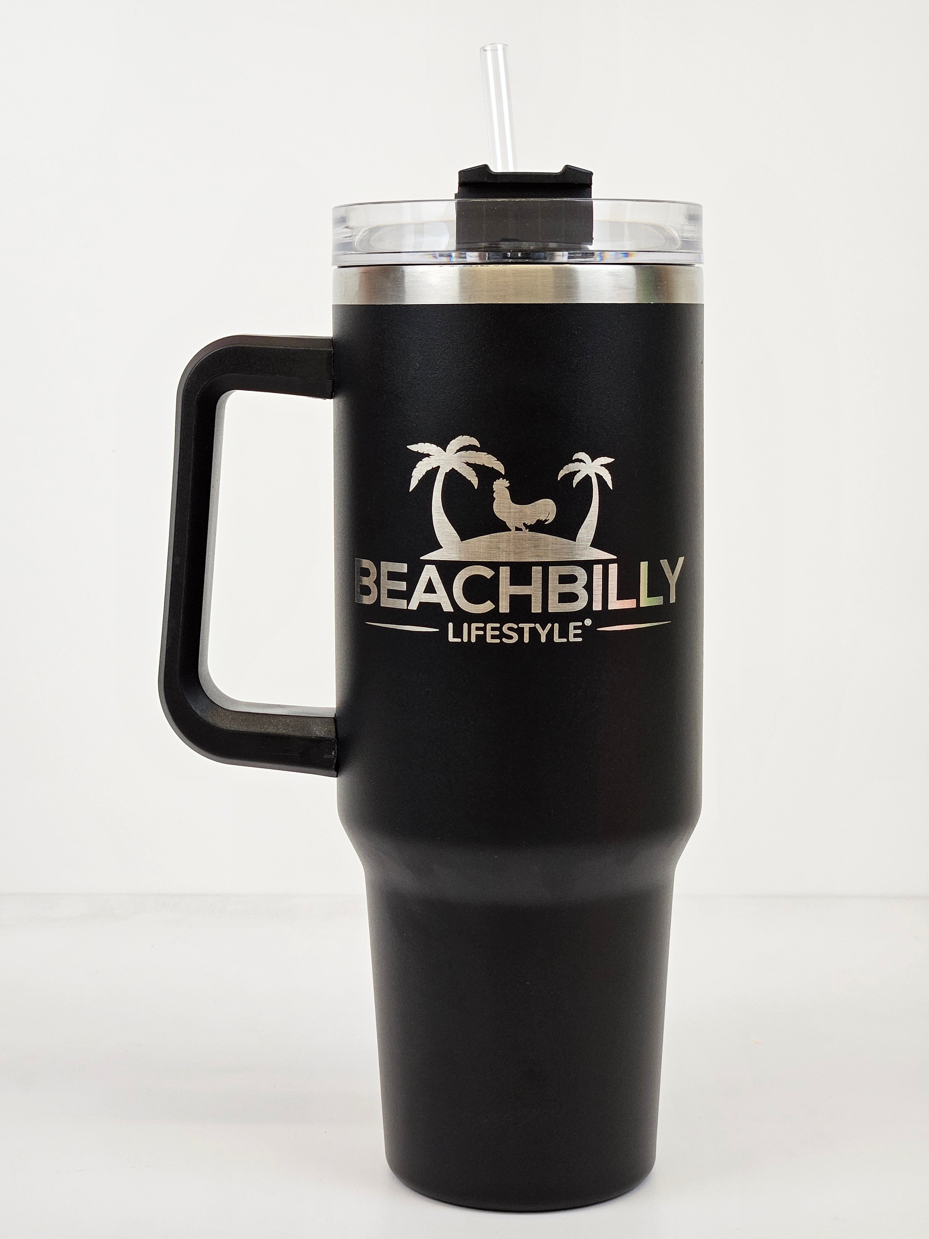 Beachbilly Lifestyle Logo Lazer Engraved Black Tumbler