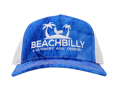 Beachbilly Lil' Cocky Lil' Country Logo - Realtree Fishing Light Blue/White Hat