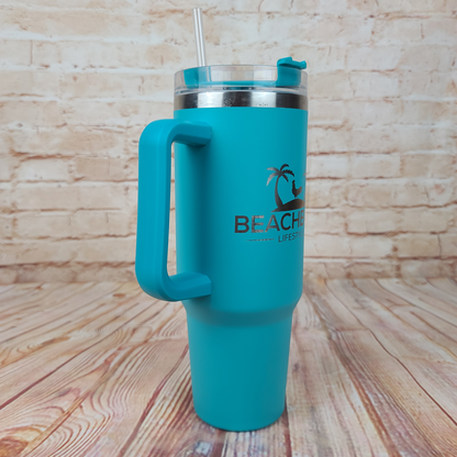 Beachbilly Lifestyle Logo Laser Engraved Teal Tumbler