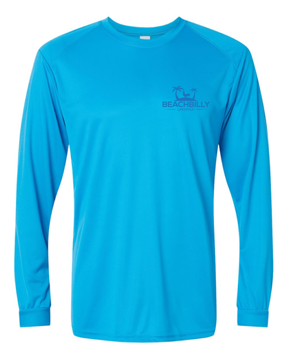 Beachbilly A Lil' Cocky A Lil' Country Turquoise Performance Long Sleeve