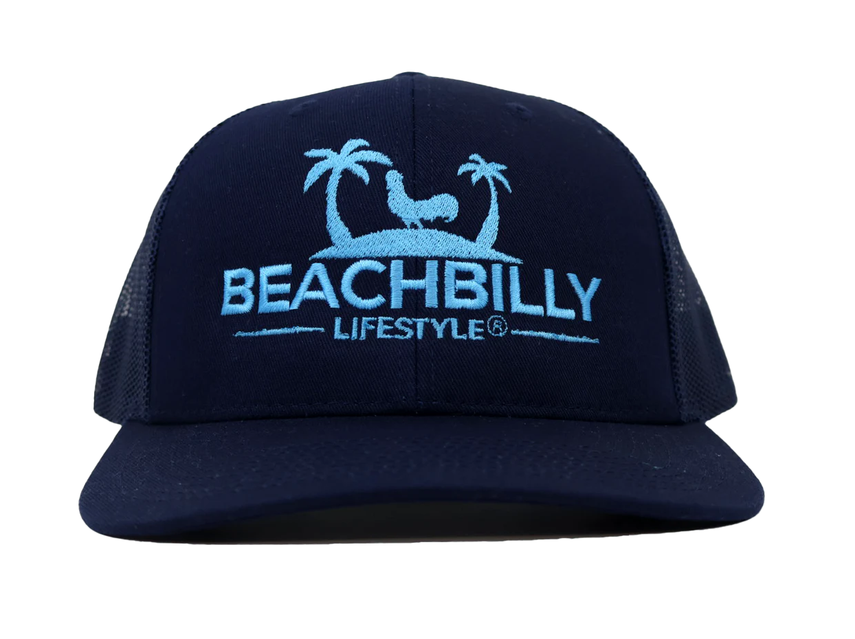 Beachbilly Lifestyle Bright Blue Logo - Navy Hat