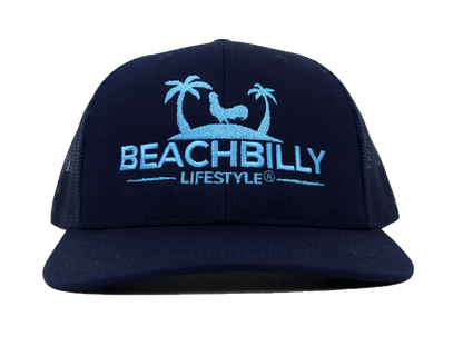 Beachbilly Lifestyle Bright Blue Logo - Navy Hat