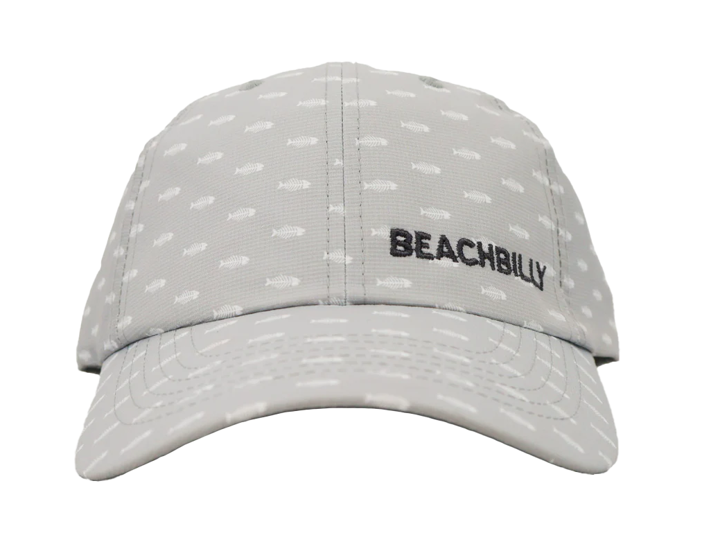 Beachbilly Small Block Logo - Grey Bone Fish Hat