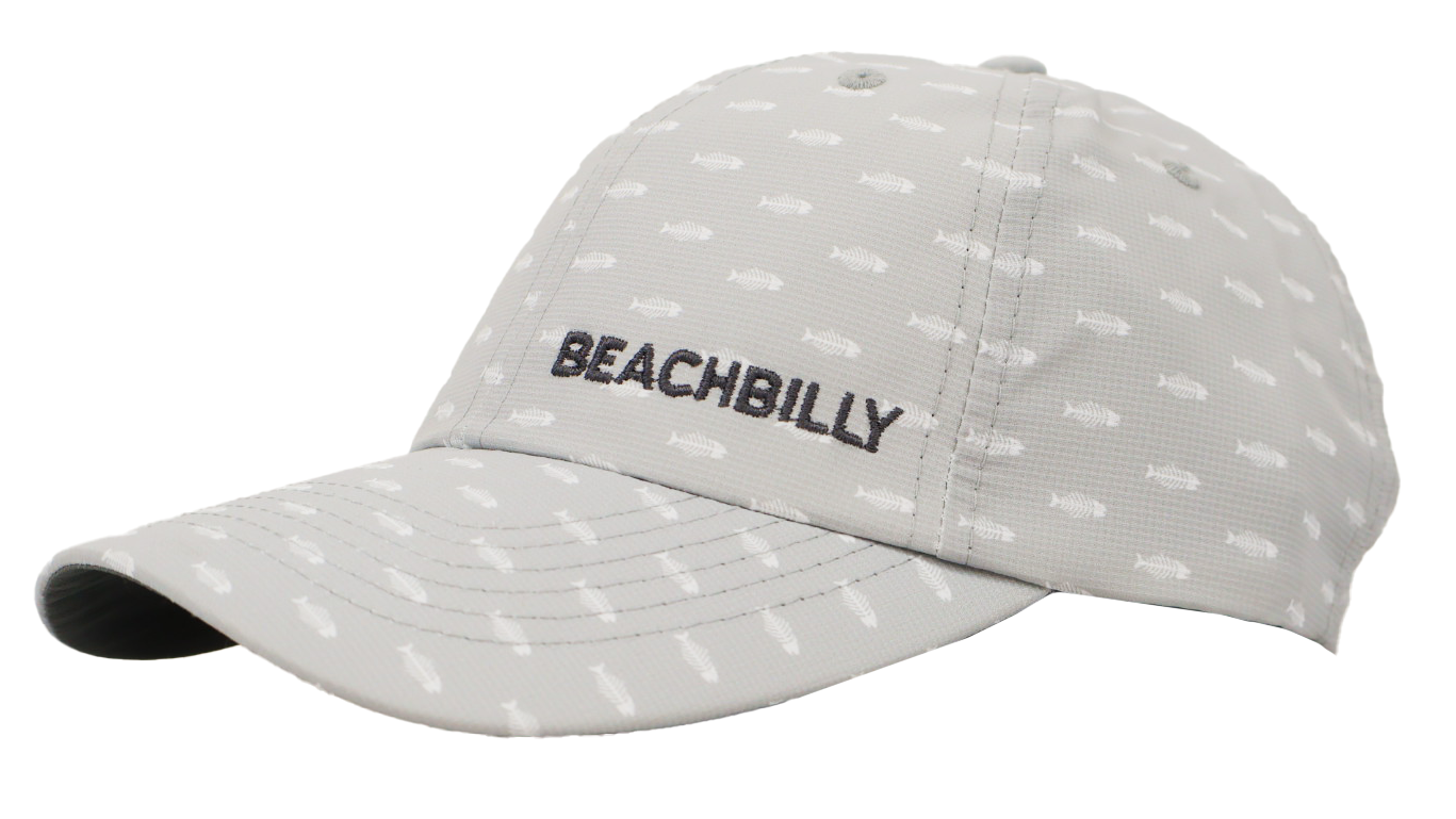 Beachbilly Small Block Logo - Grey Bone Fish Hat