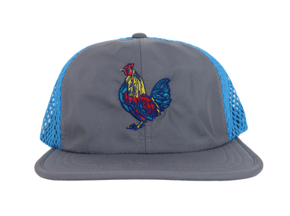 Beachbilly Colorful Rooster Logo - Charcoal/Teal Trucker Hat