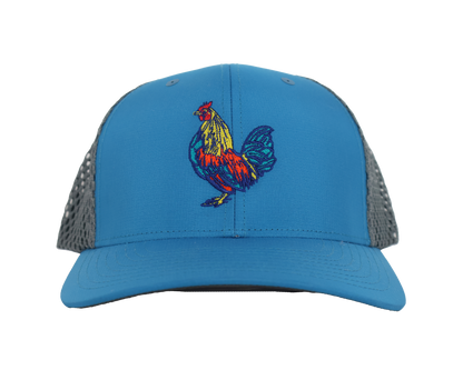 Beachbilly Colorful Rooster Logo - Teal/Charcoal Trucker Hat