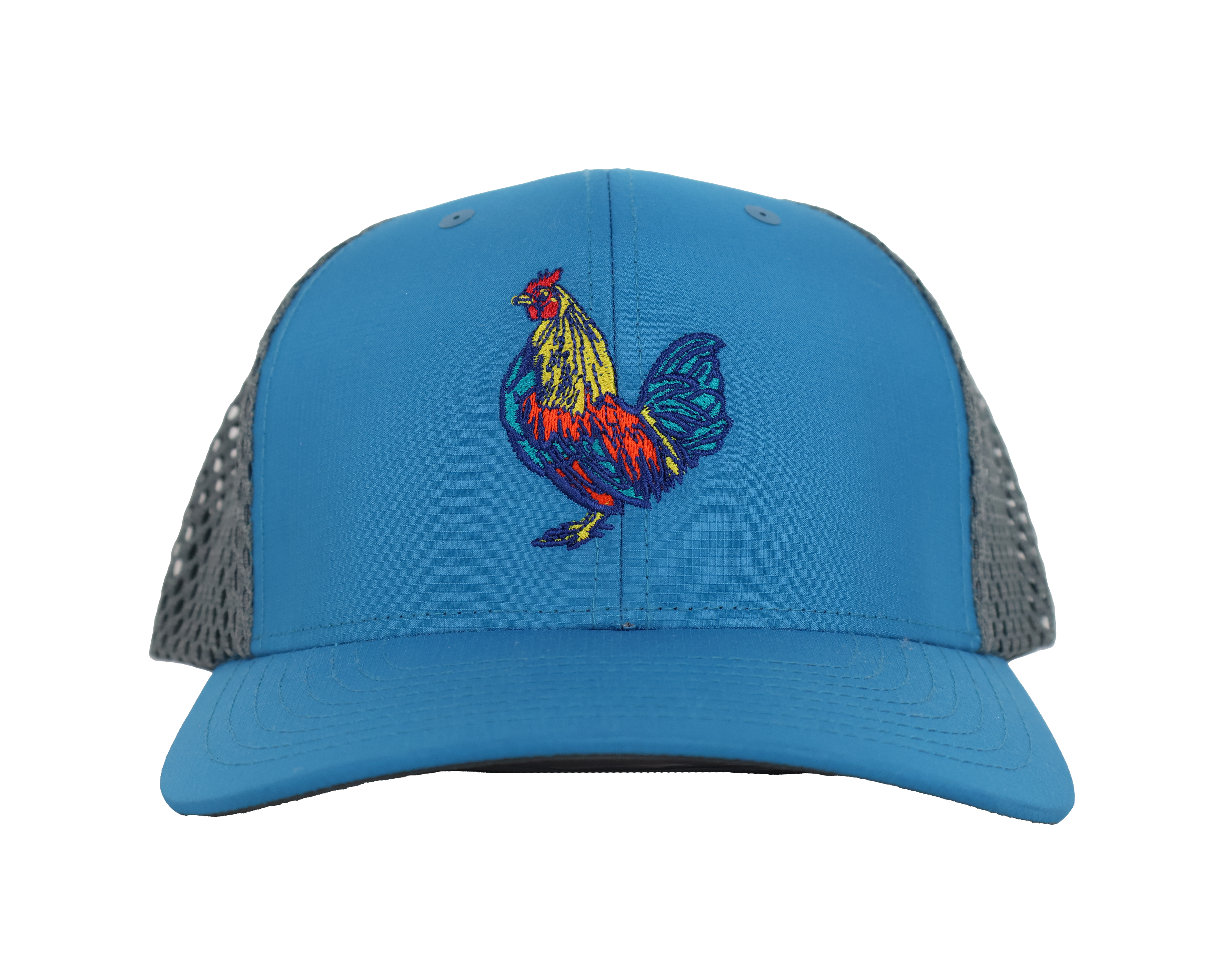Beachbilly Colorful Rooster Logo - Teal/Charcoal Trucker Hat