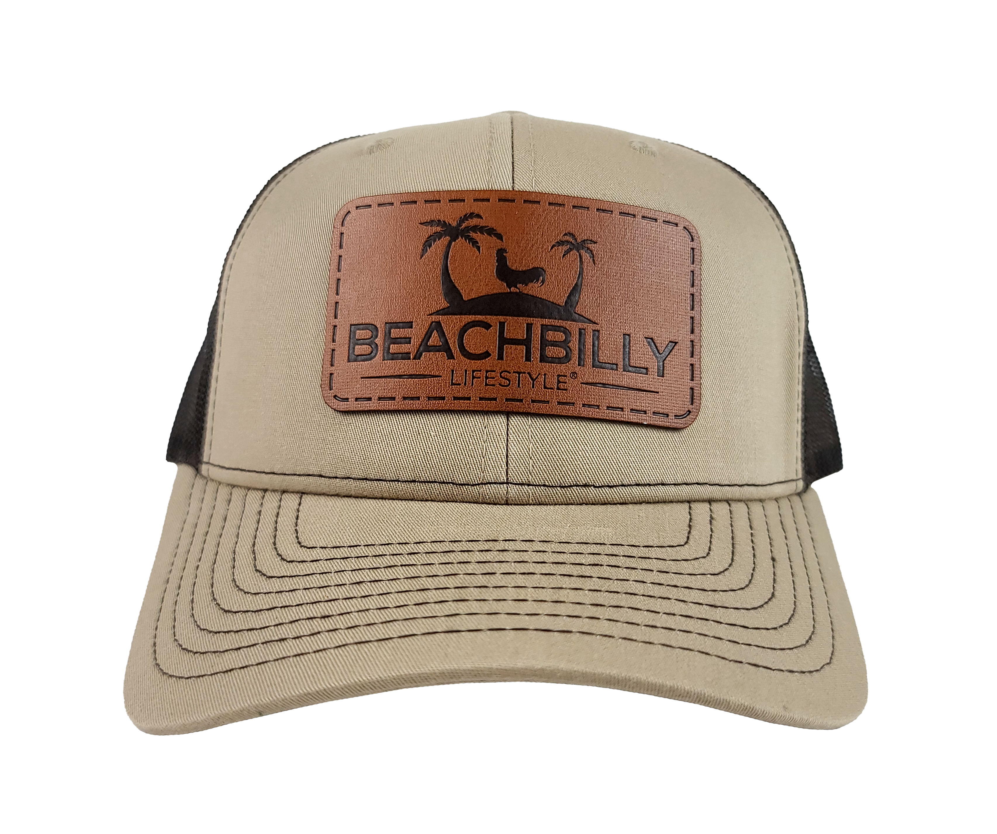 Beachbilly Leather Patch - Khaki/Coffee Hat