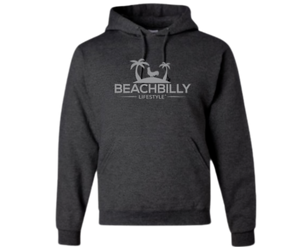 Beachbilly Lightweight Hoodie - Heather Charcoal with Light Grey Logo