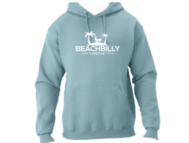 Beachbilly Lightweight Hoodie - Seafoam with White Logo